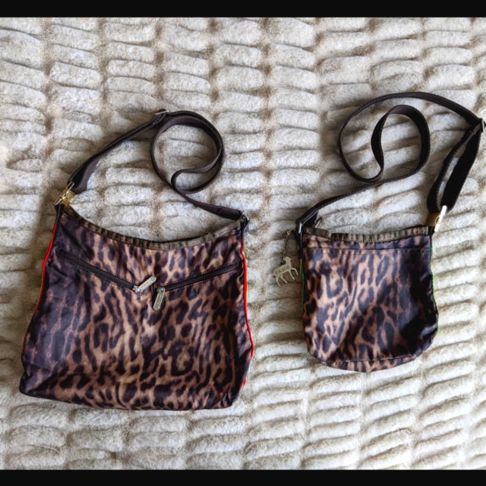 Lot 2 L.A.M.B. LeSport Sac Gwen Stefani Leopard Rasta